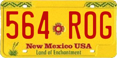 NM license plate 564ROG