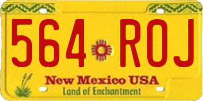 NM license plate 564ROJ