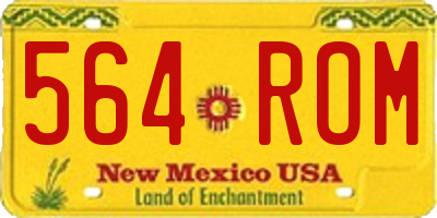 NM license plate 564ROM