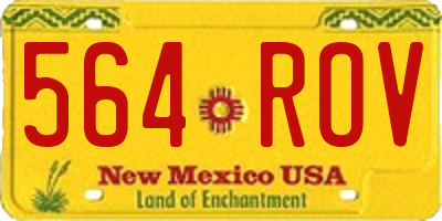NM license plate 564ROV