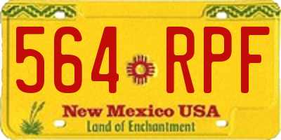 NM license plate 564RPF
