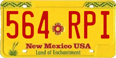 NM license plate 564RPI