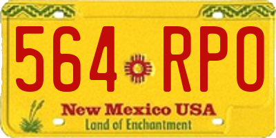 NM license plate 564RPO