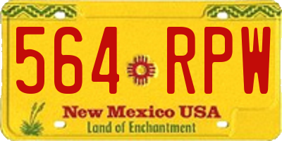 NM license plate 564RPW