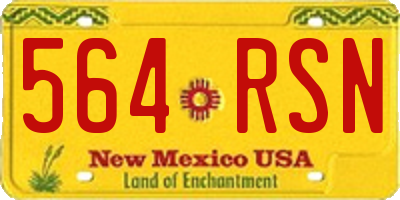 NM license plate 564RSN