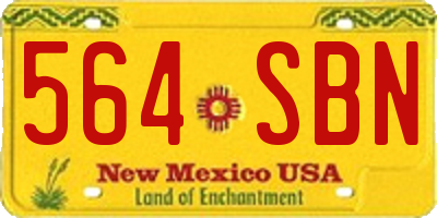 NM license plate 564SBN