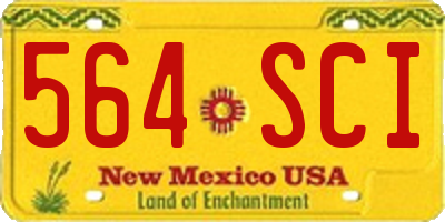 NM license plate 564SCI