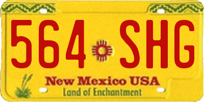 NM license plate 564SHG
