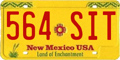 NM license plate 564SIT