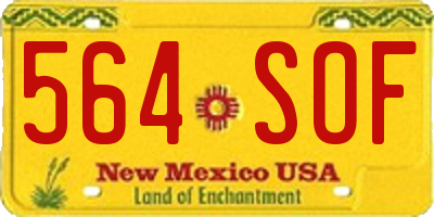 NM license plate 564SOF