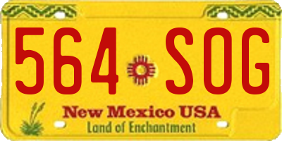 NM license plate 564SOG