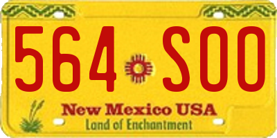NM license plate 564SOO