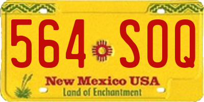 NM license plate 564SOQ