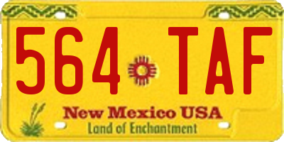 NM license plate 564TAF
