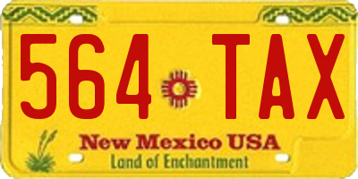 NM license plate 564TAX