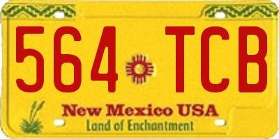NM license plate 564TCB