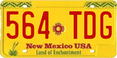 NM license plate 564TDG