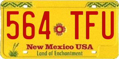 NM license plate 564TFU