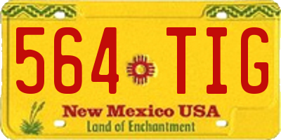 NM license plate 564TIG