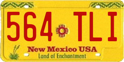 NM license plate 564TLI
