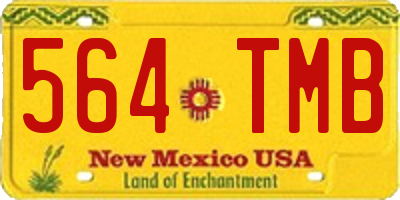 NM license plate 564TMB