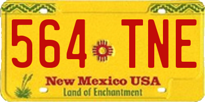 NM license plate 564TNE
