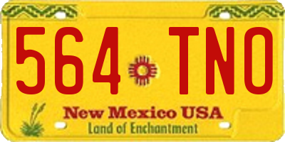 NM license plate 564TNO
