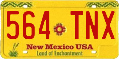 NM license plate 564TNX