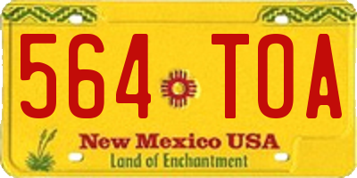 NM license plate 564TOA