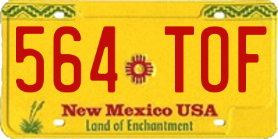 NM license plate 564TOF
