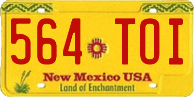 NM license plate 564TOI