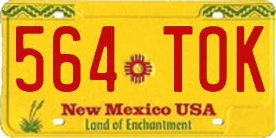 NM license plate 564TOK
