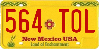NM license plate 564TOL