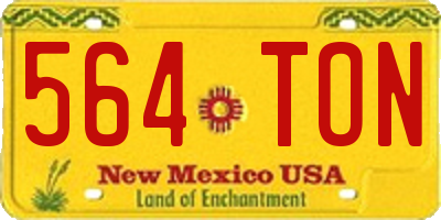 NM license plate 564TON