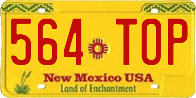 NM license plate 564TOP