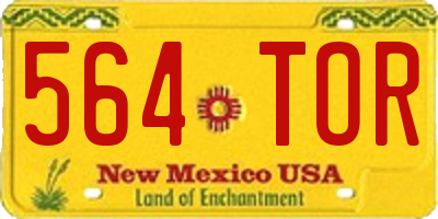 NM license plate 564TOR