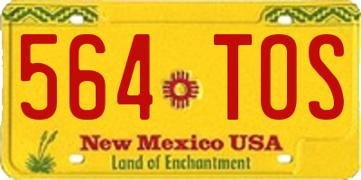 NM license plate 564TOS