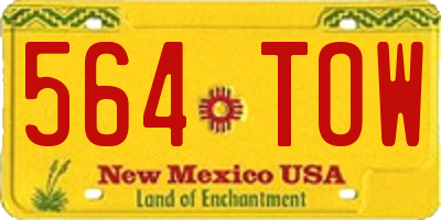 NM license plate 564TOW