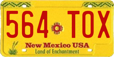 NM license plate 564TOX