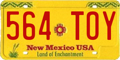NM license plate 564TOY