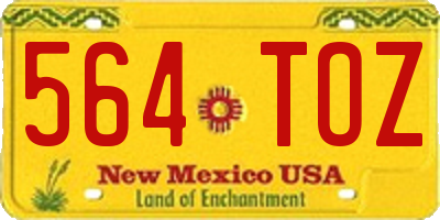NM license plate 564TOZ