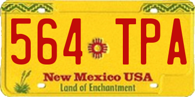 NM license plate 564TPA