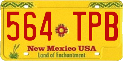 NM license plate 564TPB