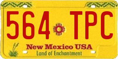 NM license plate 564TPC