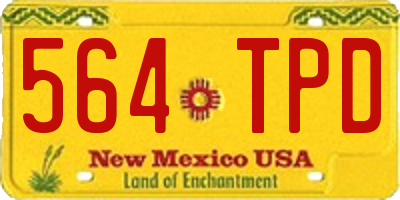 NM license plate 564TPD