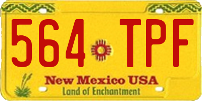 NM license plate 564TPF