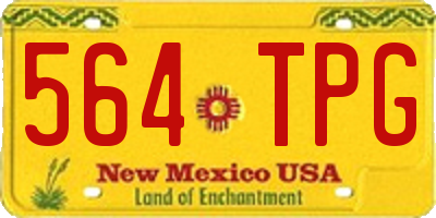 NM license plate 564TPG