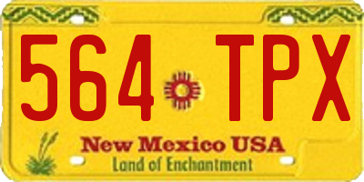 NM license plate 564TPX