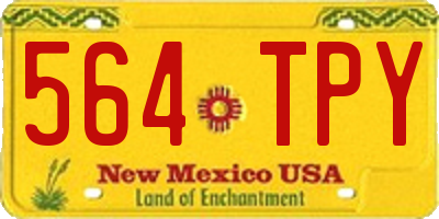 NM license plate 564TPY