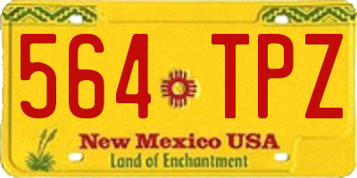 NM license plate 564TPZ